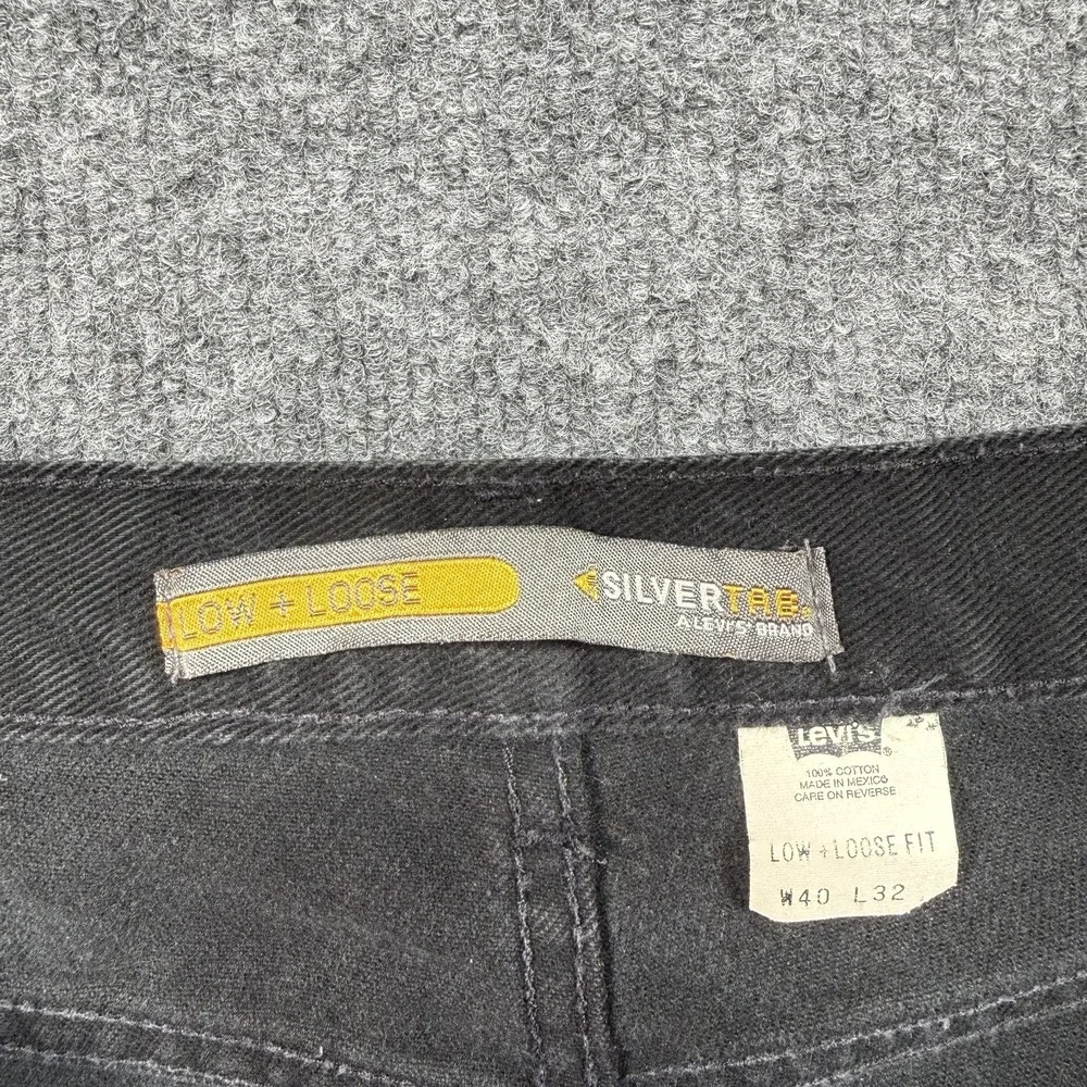 Levi's Silvertab Jeans Men's 40x32 Black Faded Low Loose Wide Baggy Vintage Y2K‎